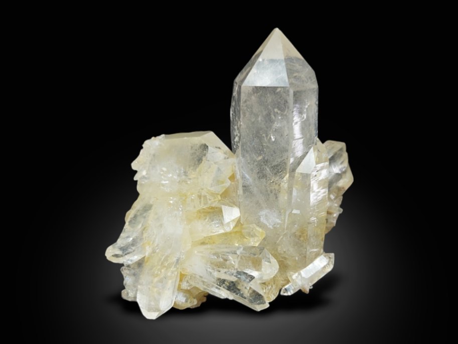 Auction For Damage-Free Clear Quartz Cluster Mineral Specimen from Balochistan, Pakistan - Pristine Find!